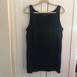 Eileen Fisher long black linen tank size large